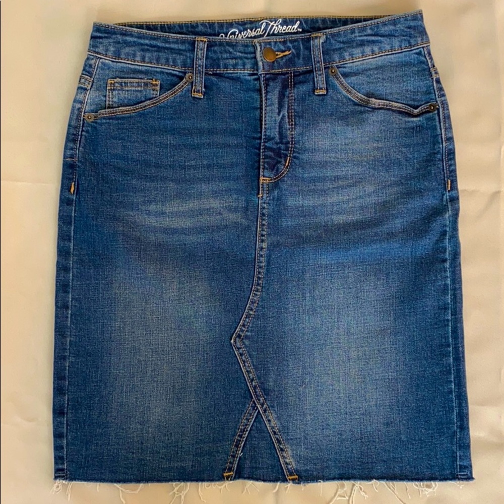 High Waist Pencil Denim Skirt